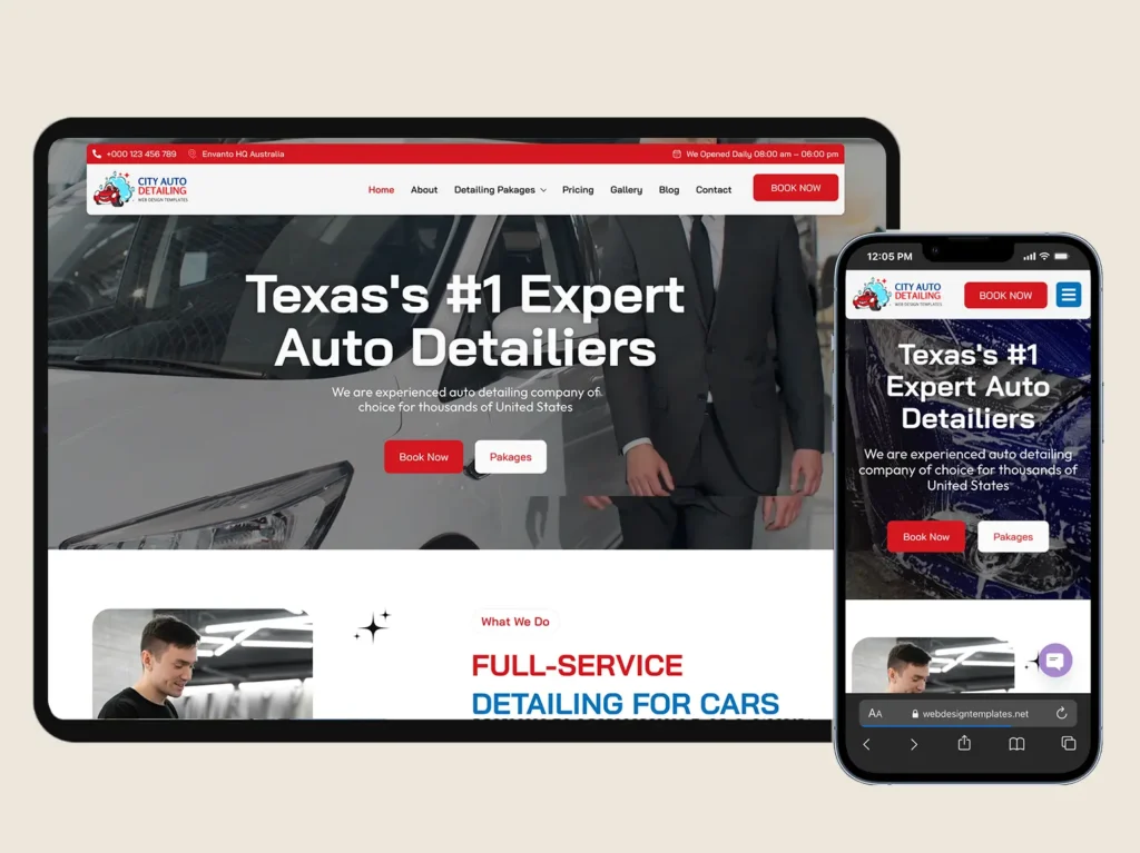 Auto detailing website template