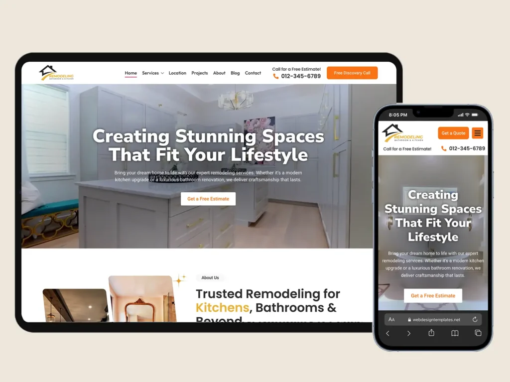 Construction and remodeling service website template