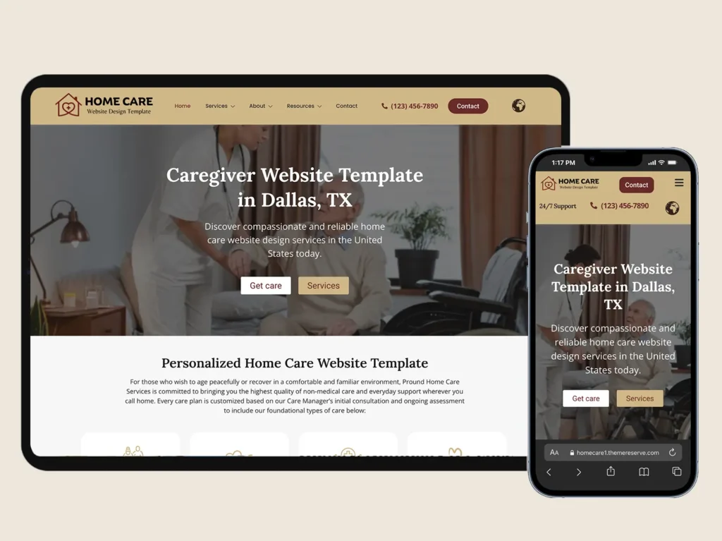 Home care website template