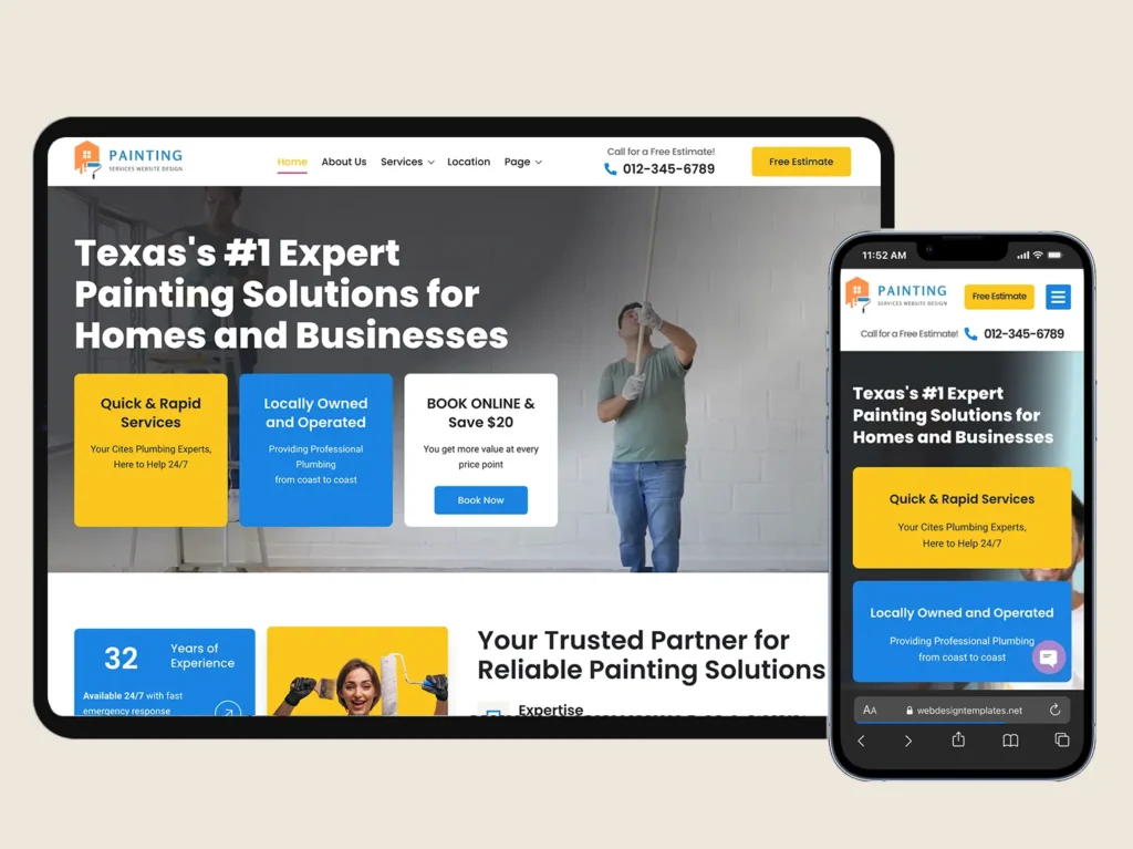 Painting website design template