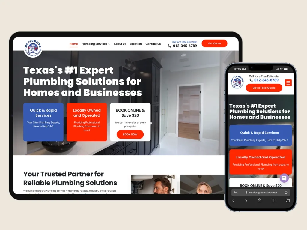Plumbing website template