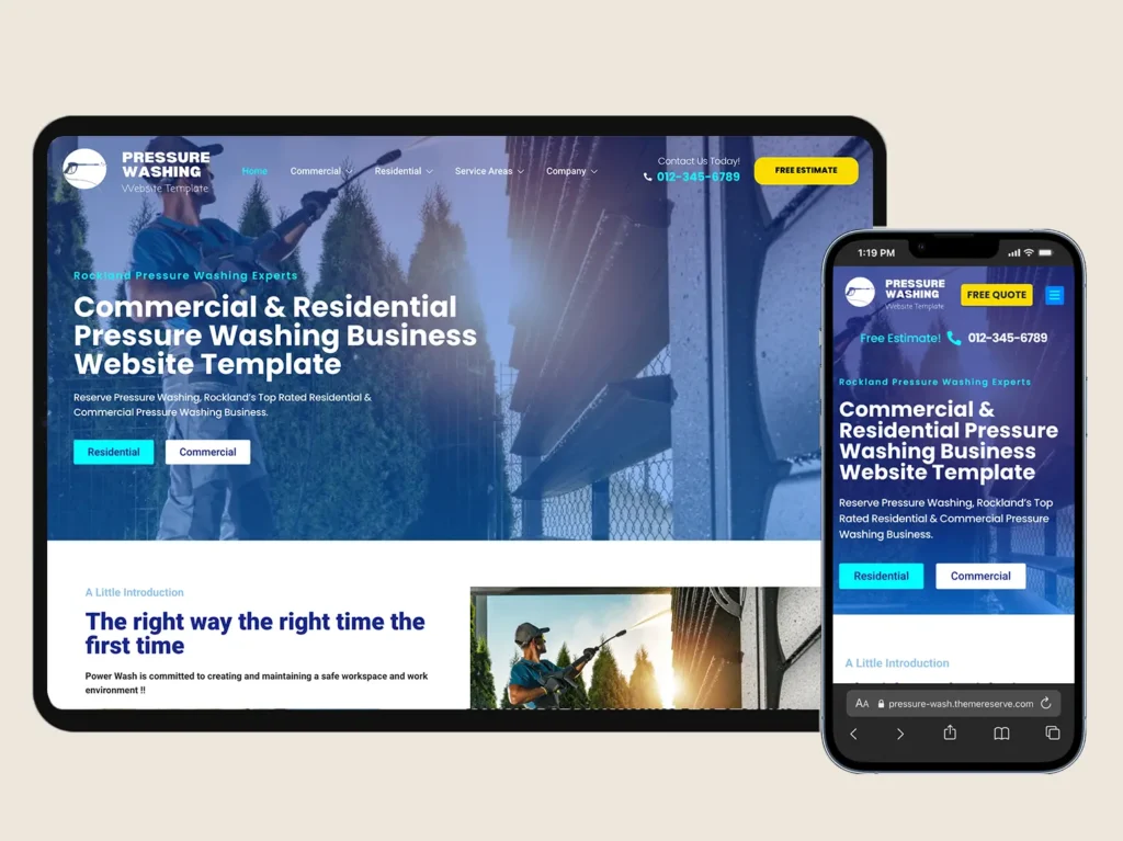 Pressure washing website template