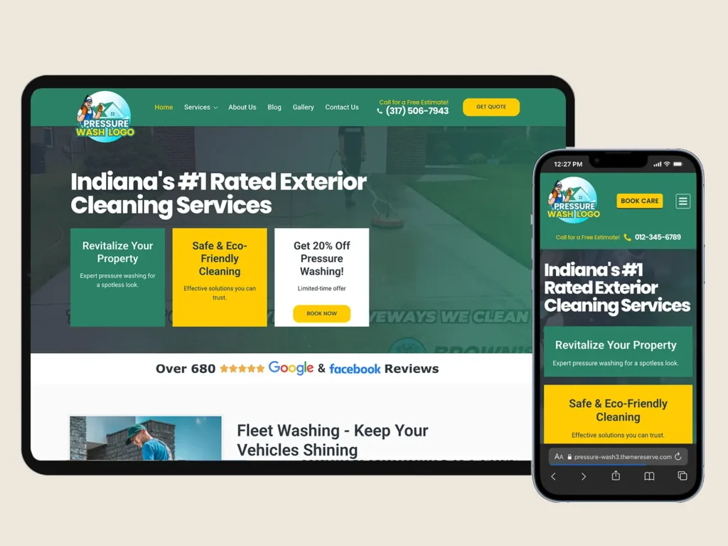 Pressure washing website template