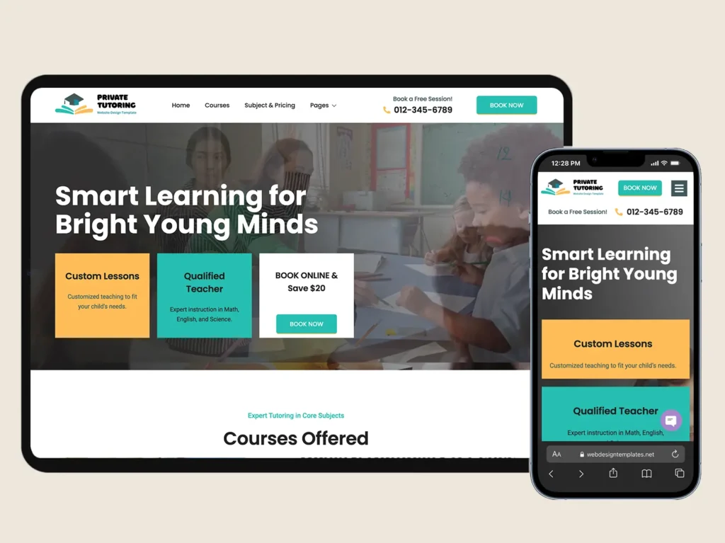 Tutoring website template