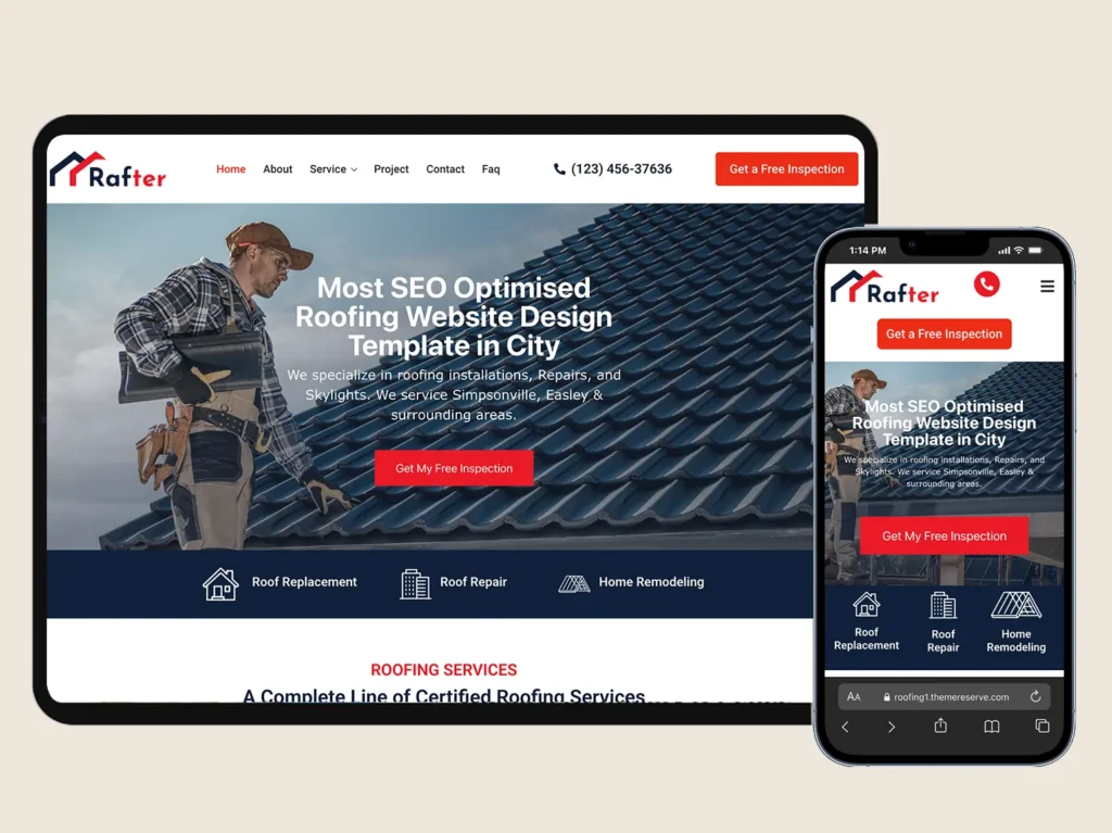 Roofing website Template