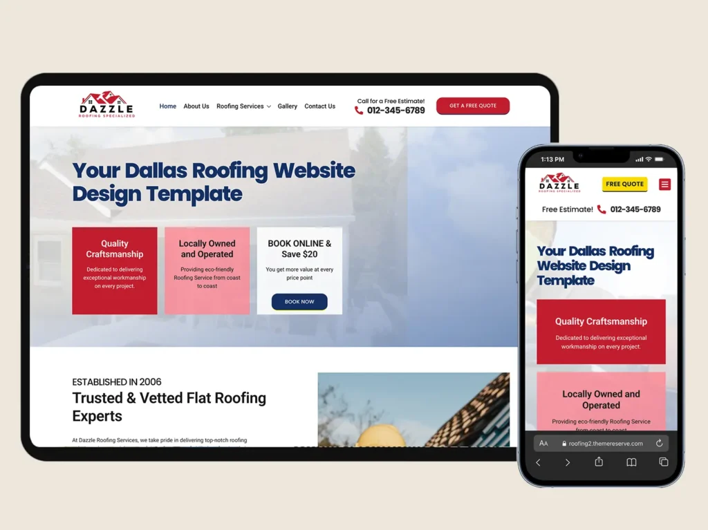 Roofing website template