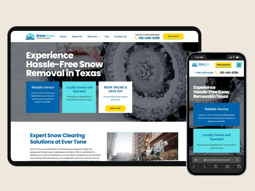 Snow removal website template