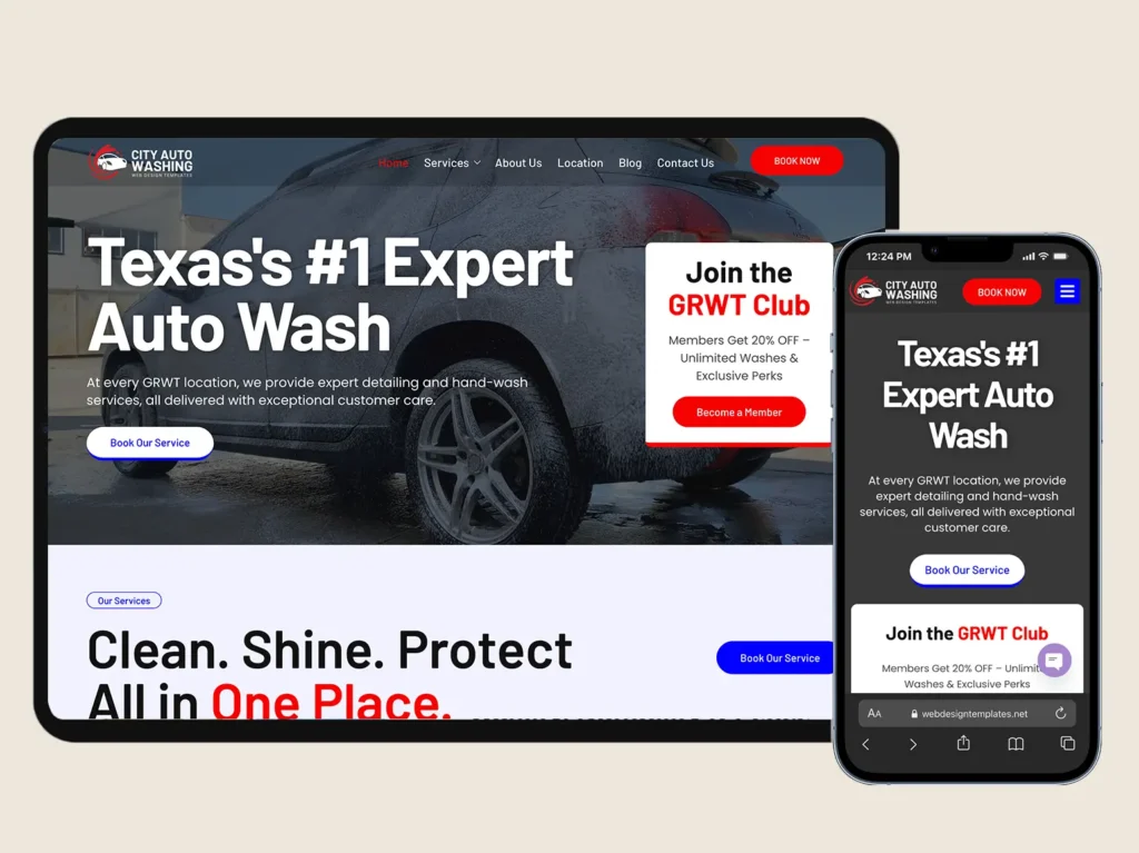Car wash website template