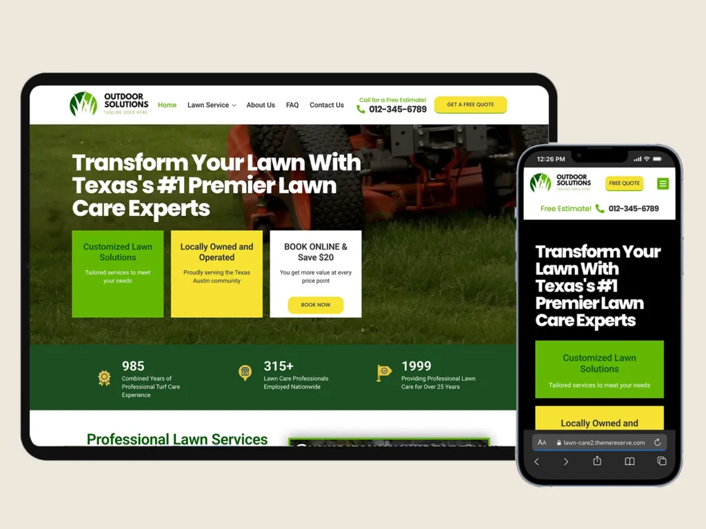 Lawn care website template