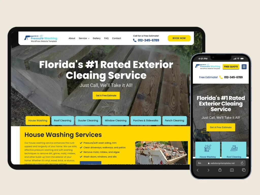 Pressure washing website template